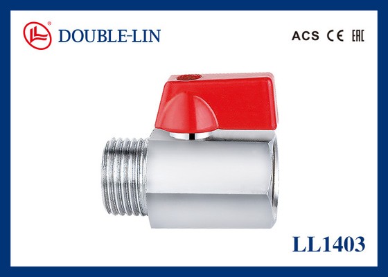 Chrome überzog den weiblichen Messing Mini Ball Valve 25 Stangen-männliches X