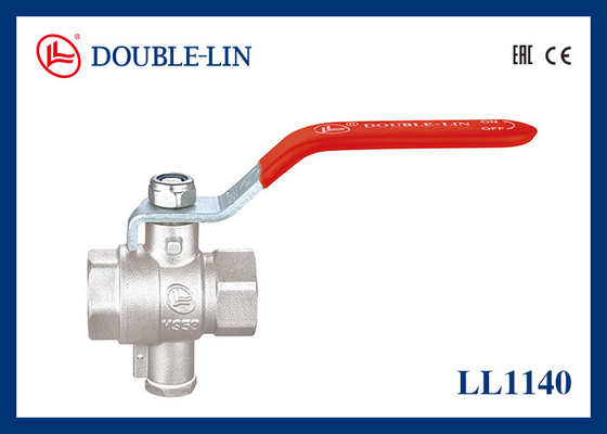 1/2 „bis 1 1/2“ 16 Stangen-Messingkugelventil mit Sonden-Verbindung mit flachem Hebelgriff
