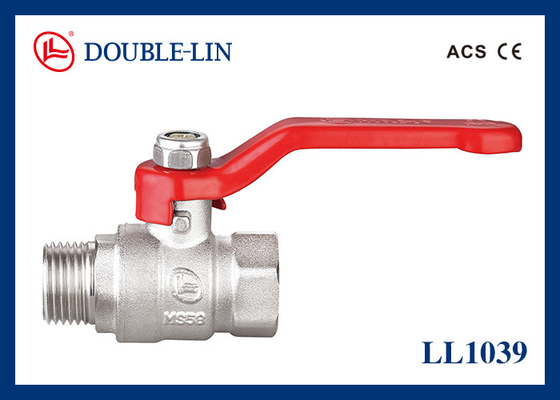 1/4" bis 2" weibliches 25 Stangen-Messingkugelventil des Mannx mit Eisen-Hebelgriff