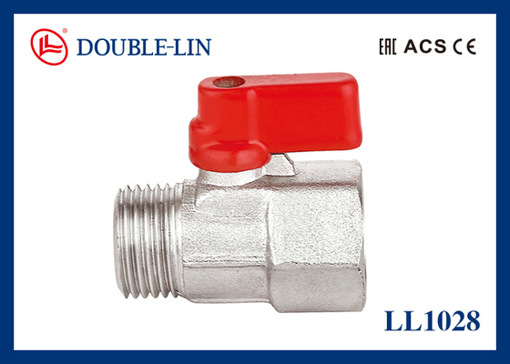 Überzog der weibliche 25 Stangen-Messing Mini Ball Valve With Nickle des Mannx