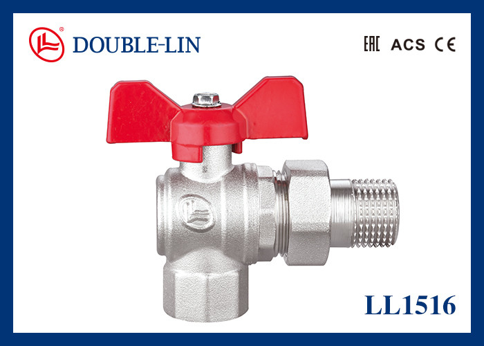 1/2 „bis 1" weibliche 25 Stangen-Messingkugelventil-Winkel-Art des Mannx mit rotieren Nuss mit Quergriff
