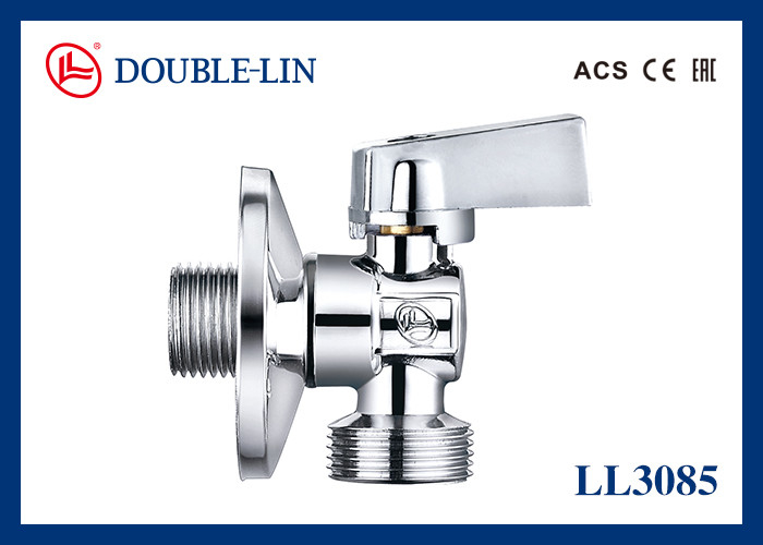 10bar Brass Angle Valves with ISO228 Thread for Washing Machine High-Density Forged Brass 0C to 80C Temperature Range
